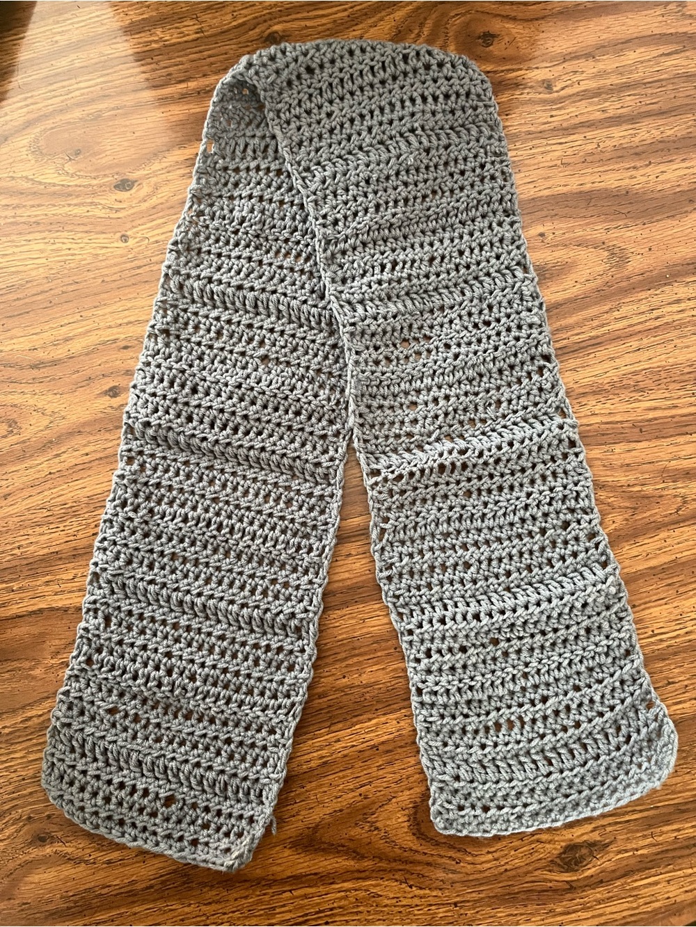 Gray Handmade Crochet Scarf Men’s and Women’s